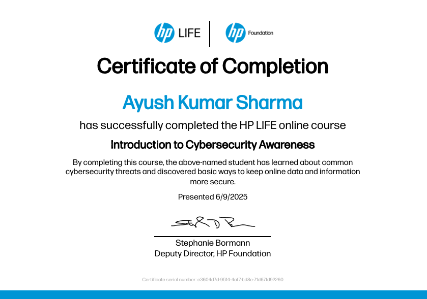 Cybersecurity Awareness Certificate